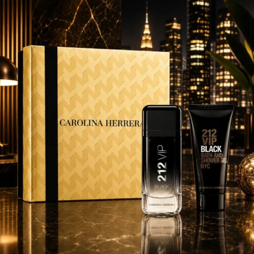 Kit Carolina Herrera 212 VIP Black Eau de Parfum + Gel de Banho 212 VIP Black Masculino