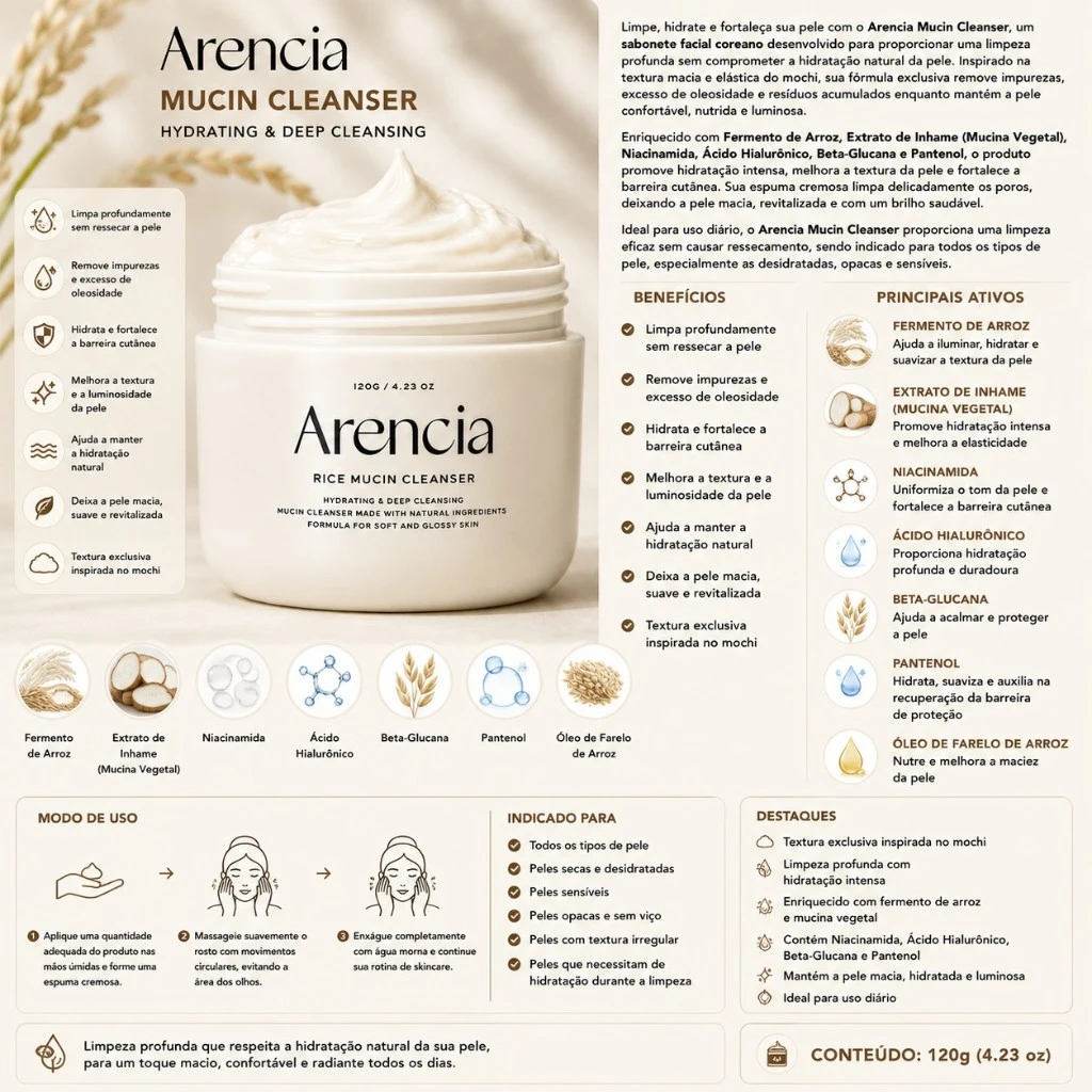 Arencia Mucin Cleanser – 120g - Imagem 3
