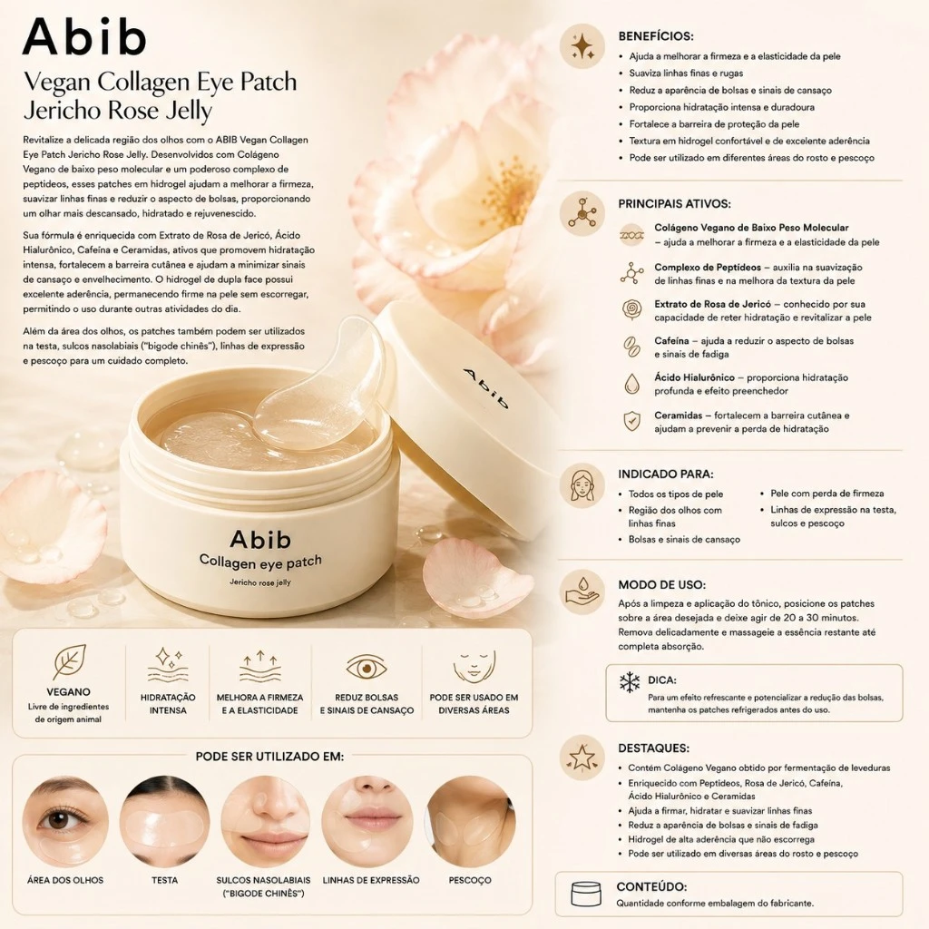 Abib Vegan Collagen Eye Patch Jericho Rose Jelly - 90g - Imagem 3