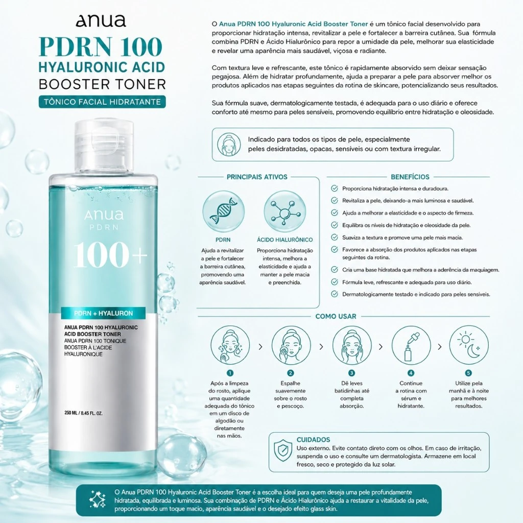 Anua PDRN 100 Hyaluronic Acid Booster Toner - Imagem 2
