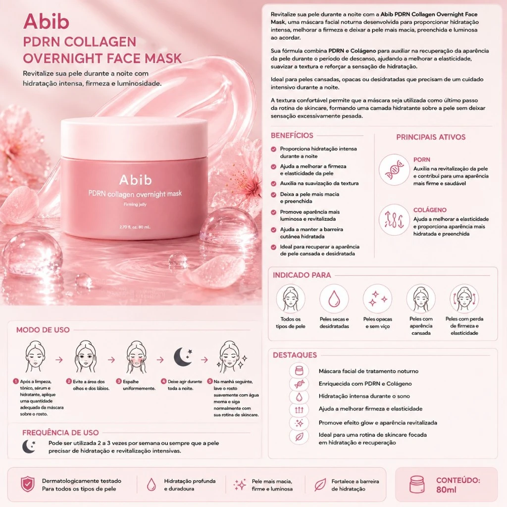 Abib PDRN Collagen Overnight Face Mask – 80ml - Imagem 3