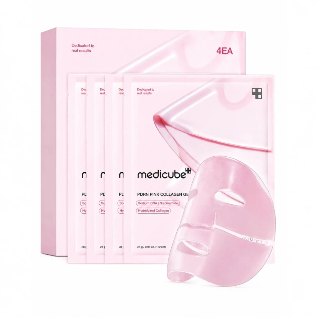 Medicube PDRN Pink Collagen Gel Mask – Máscara Facial Hidrogel com PDRN e Colágeno (4 Unidades) - Imagem 2