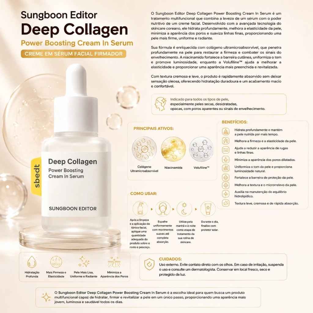 Sungboon Editor Deep Collagen Power Boosting Cream in Serum - Imagem 3