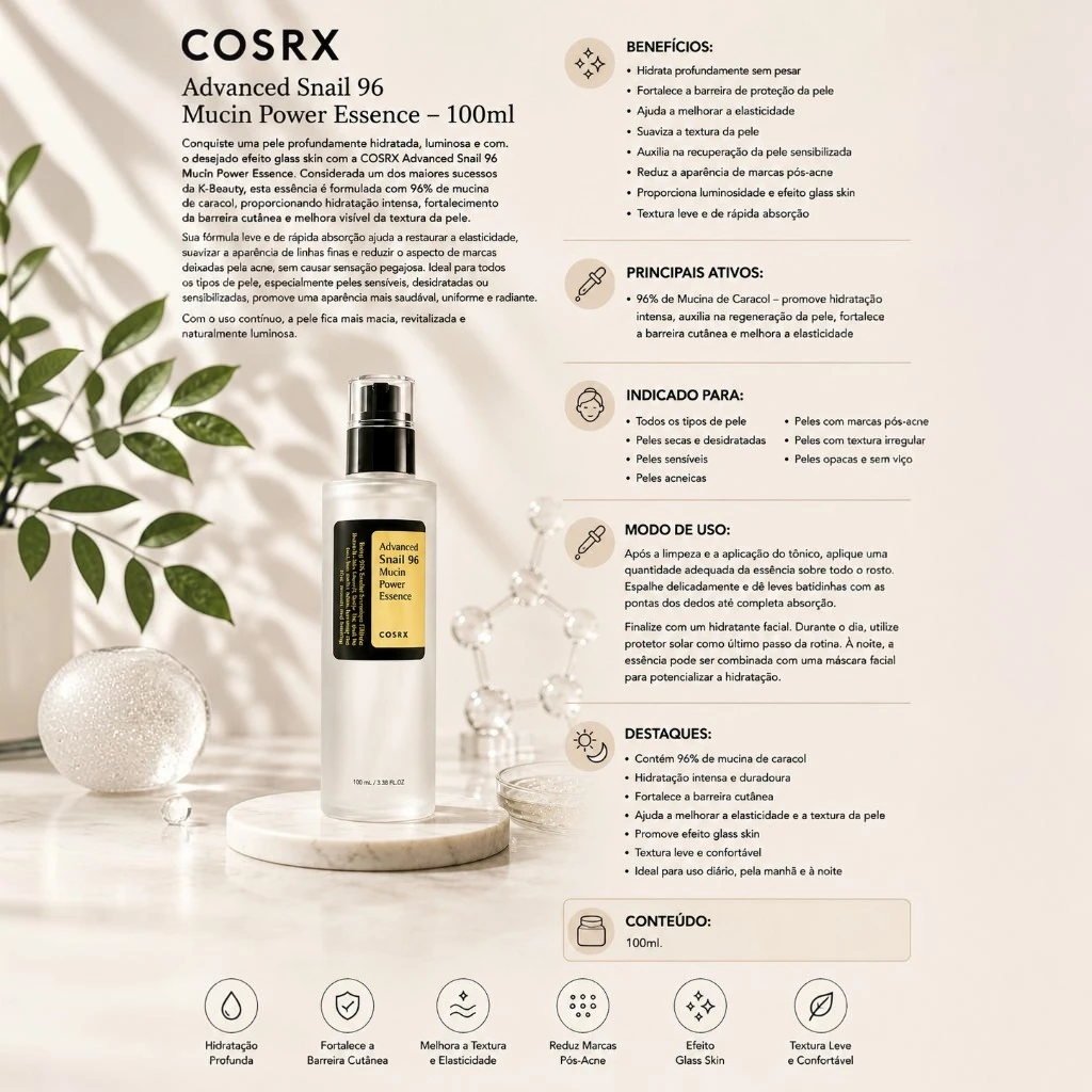 COSRX Advanced Snail 96 Mucin Power Essence - 100ml - Imagem 3
