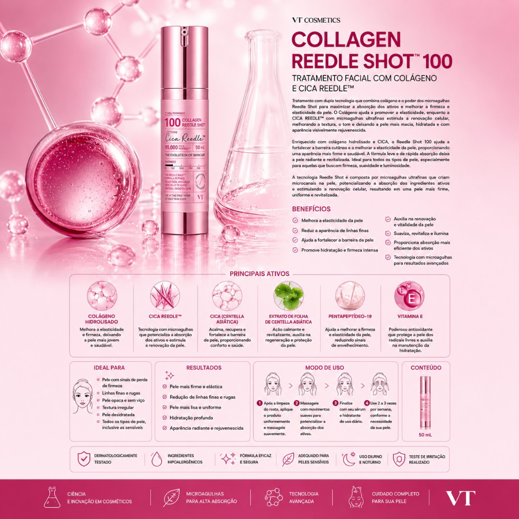 VT Cosmetics Booster Microagulhamento Reedle Shot Collágeno - 50ml - Imagem 3