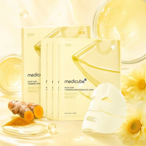 Medicube Kojic Acid Turmeric Brightening Gel Mask – Máscara Facial Hidrogel (4 Unidades)