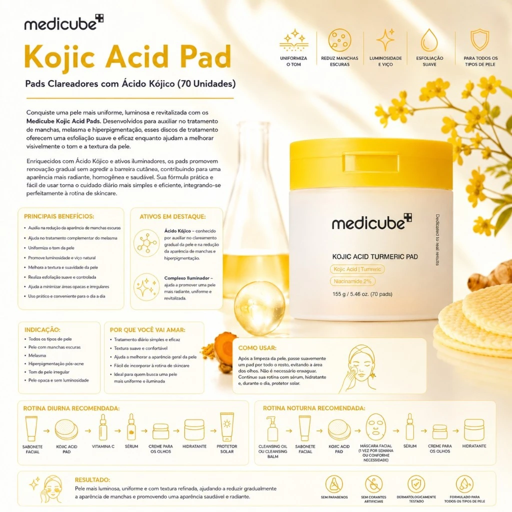 Medicube Kojic Acid Pad | Pads Clareadores com Ácido Kójico (70un) - Imagem 3