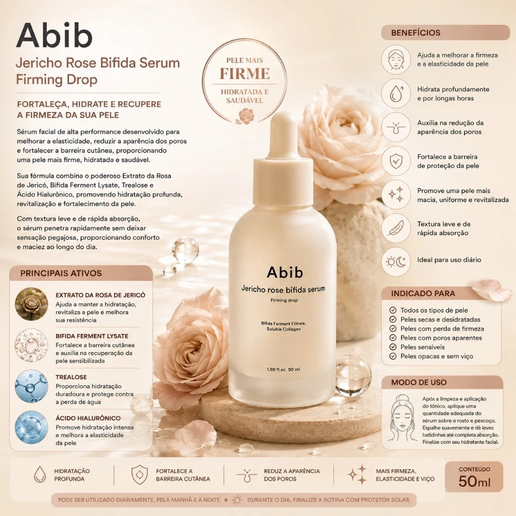 Abib Jericho Rose Bifida Serum Firming Drop – 50ml - Imagem 3