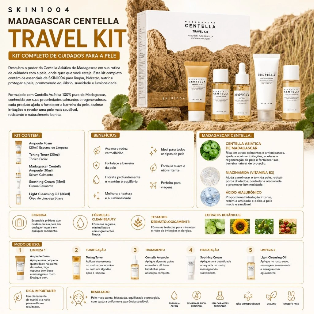 SKIN1004 Madagascar Centella Travel - Kit com 5 unidades - Imagem 3