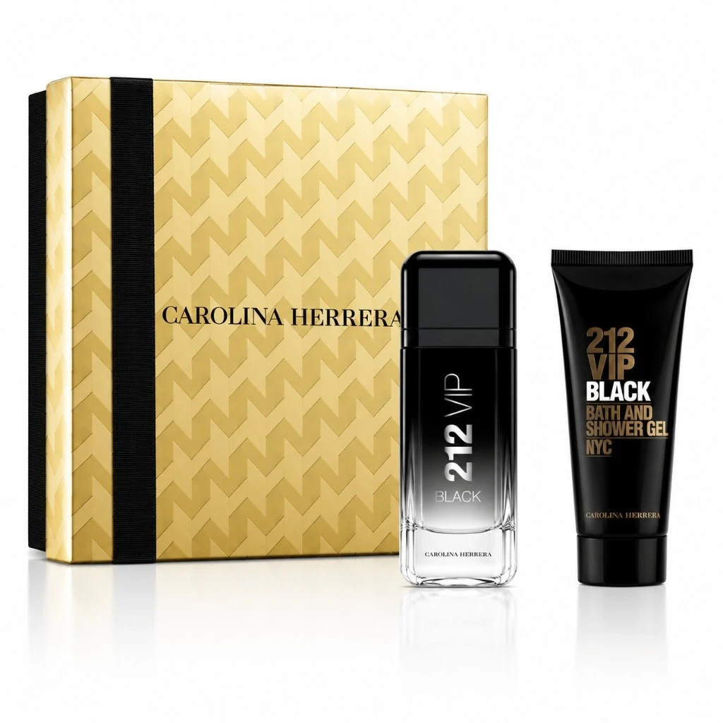 Kit Carolina Herrera 212 VIP Black Eau de Parfum + Gel de Banho 212 VIP Black Masculino - Imagem 2