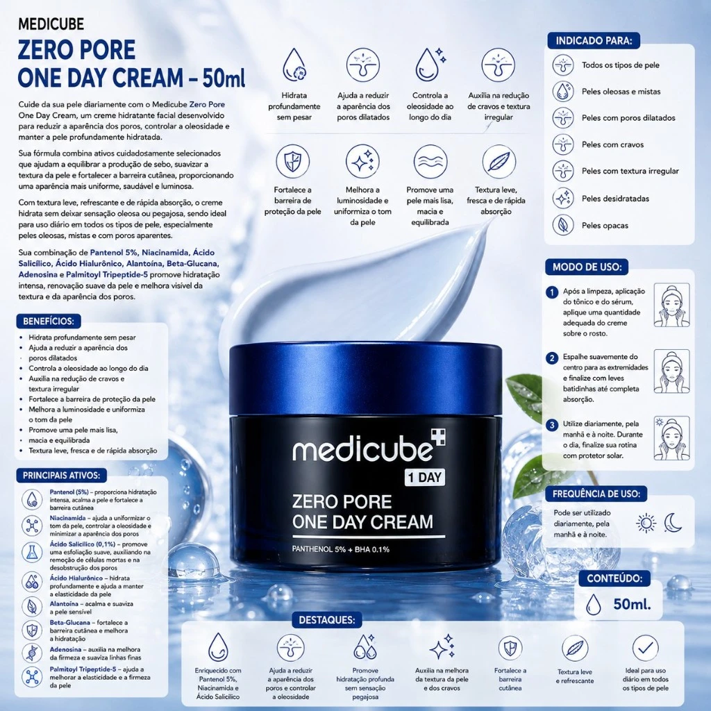 Medicube Zero Pore One Day Cream - 50 ml - Imagem 3