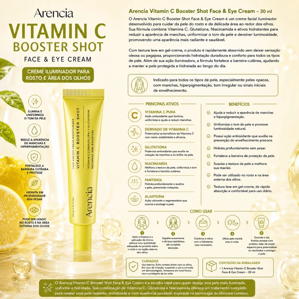 Arencia Vitamin C Booster Shot Face & Eye Cream - 30ml - Imagem 3