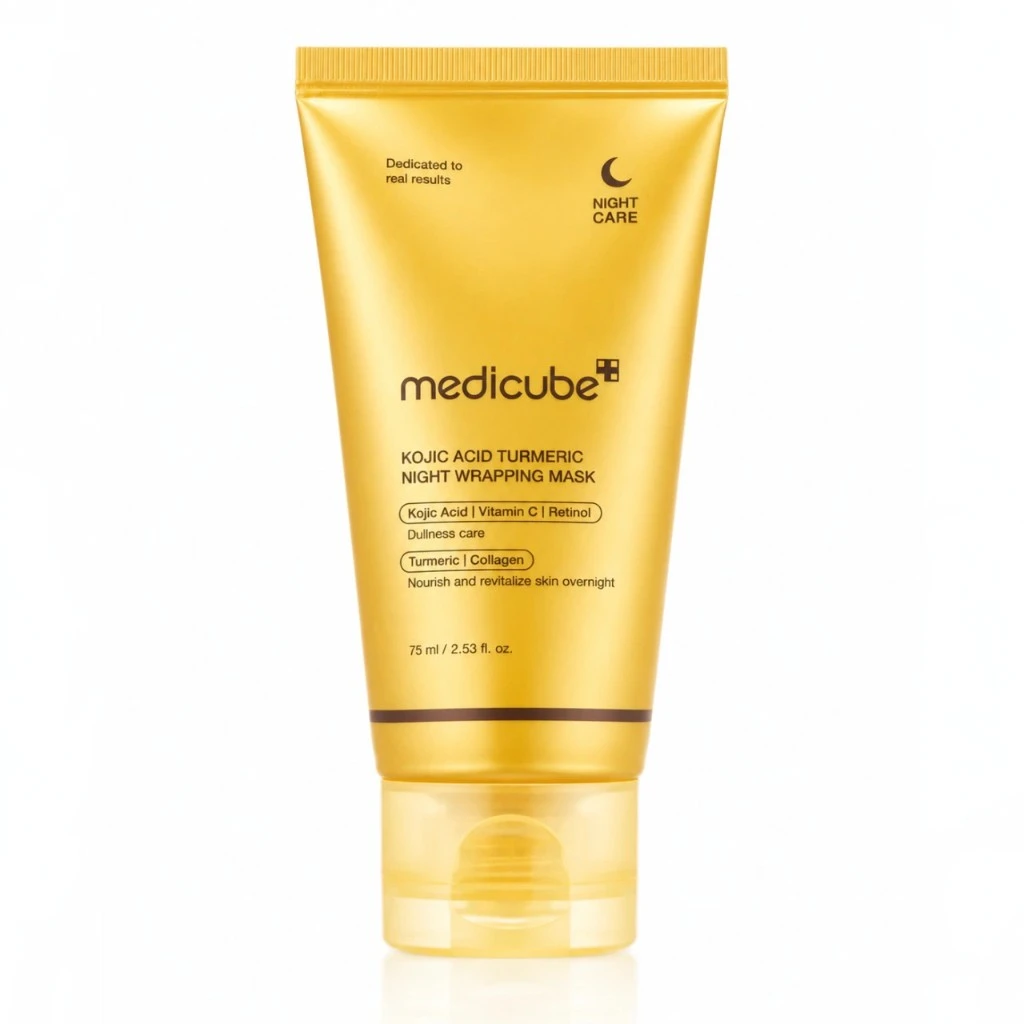 Medicube Kojic Acid Turmeric Night Wrapping Mask – Máscara Noturna Clareadora 75ml - Imagem 2
