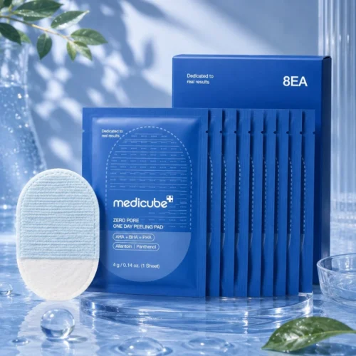 Medicube Zero Pore Peel Pads – 1 Caixa com 8 discos esfoliantes.