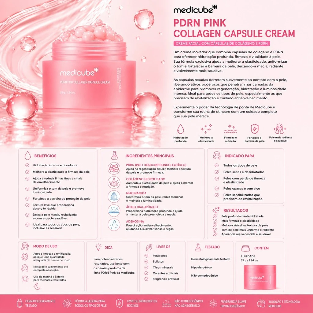 Medicube - PDRN Pink Collagen Capsule Cream - 55g - Imagem 3