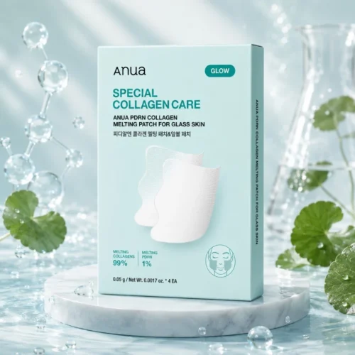Anua PDRN Collagen Melting Patch for Glass Skin – 1 Caixa com 4 Unidades