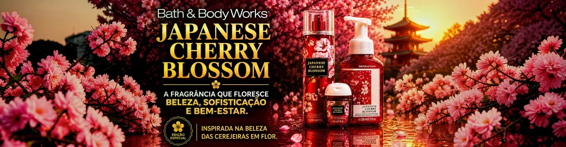 Coleção Japanese Cherry Blossom Bath Body Works